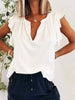 Ruffled Notched Cap Sleeve T-Shirt-Teresa's Fashionista LLC