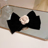 Rose Trim Bow Hair Clip - Teresa's Fashionista LLC