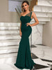 Rhinestone One-Shoulder Formal Dress-Teresa's Fashionista LLC