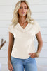 Cowl Neck Short Sleeve T-Shirt-Teresa's Fashionista LLC