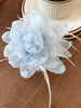 Feather Trim Flower Shape Hair Claw Clip - Teresa's Fashionista LLC