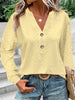 Eyelet Notched Long Sleeve T-Shirt-Teresa's Fashionista LLC