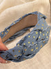 Star Braided Wide Denim Headband - Teresa's Fashionista LLC