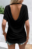 Backless Round Neck Short Sleeve T-Shirt-Teresa's Fashionista LLC