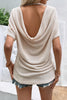 Backless Round Neck Short Sleeve T-Shirt-Teresa's Fashionista LLC