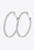 Inlaid Moissanite 925 Sterling Silver Hoop Earrings-Teresa's Fashionista LLC