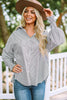 Striped Lantern Sleeve Collared Shirt-Teresa's Fashionista LLC