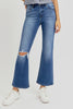 RISEN Full Size Distressed High Rise Crop Flare Jeans - Teresa's Fashionista LLC
