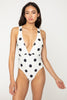 Marina West Swim Beachy Keen Polka Dot Tied Plunge One-Piece Swimsuit-Teresa's Fashionista LLC