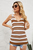 Striped V-Neck Knit Tank-Teresa's Fashionista LLC