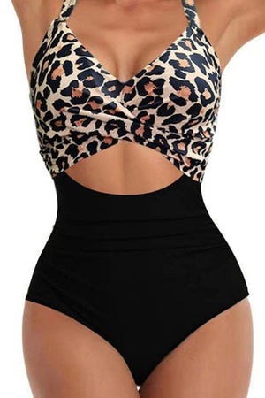 Tied Crisscross Cutout One-Piece Swimwear-Teresa's Fashionista LLC