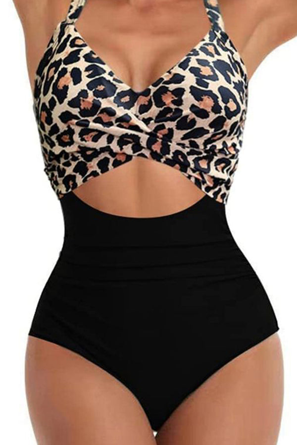 Tied Crisscross Cutout One-Piece Swimwear-Teresa's Fashionista LLC