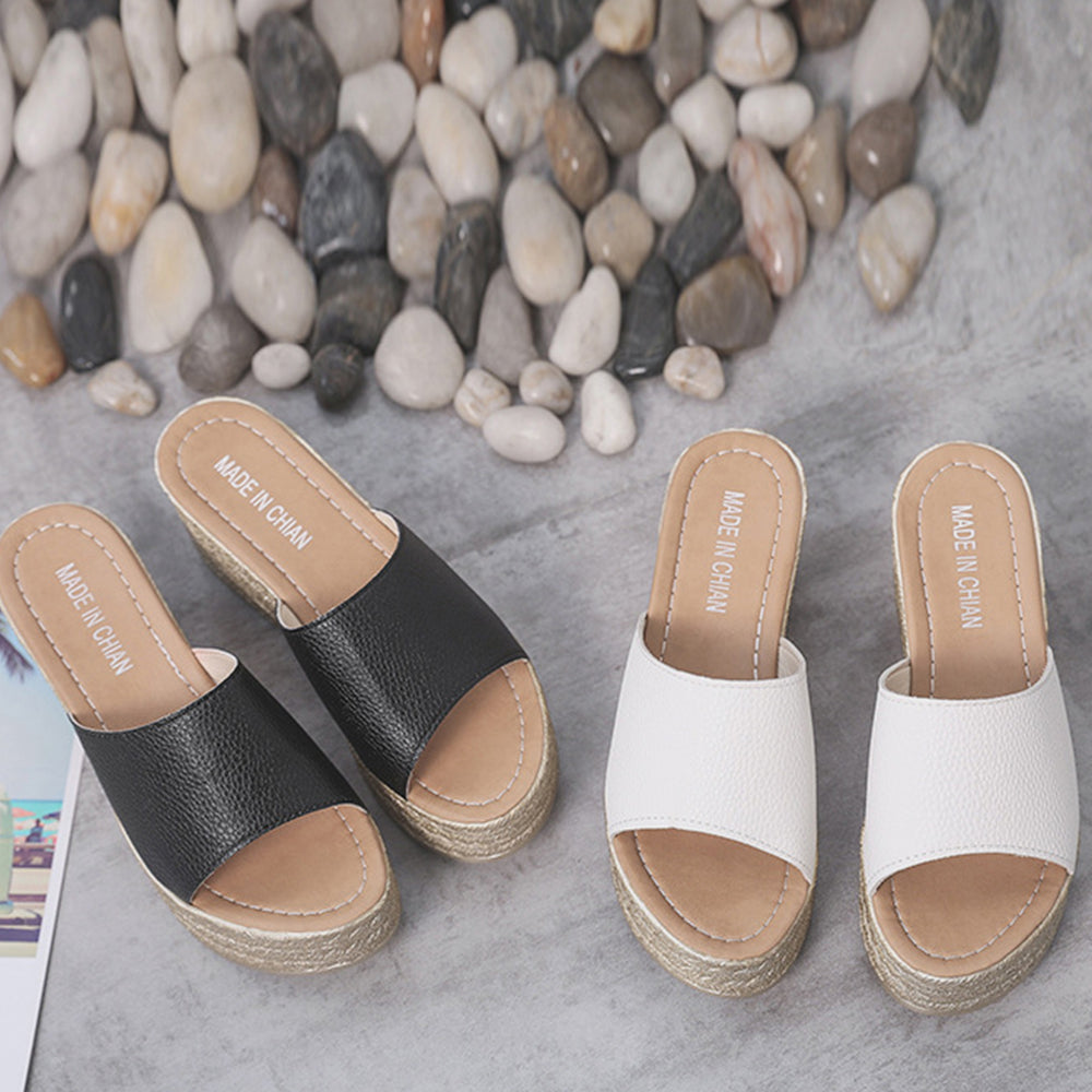 PU Leather Open Toe Sandals-Teresa's Fashionista LLC