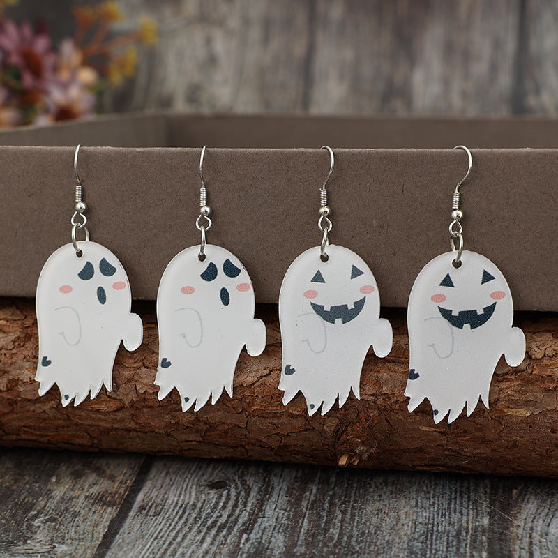 2 Piece Alloy Acrylic Ghost Dangle Earrings - Teresa's Fashionista LLC