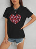 Heart Round Neck Short Sleeve T-Shirt-Teresa's Fashionista LLC