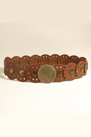 Round Shape PU Leather Belt-Teresa's Fashionista LLC