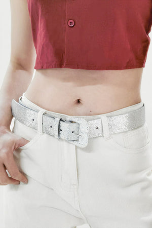 Glitter PU Leather Belt-Teresa's Fashionista LLC