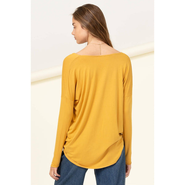 V-Neck Wrap Long Sleeve Top