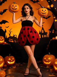 Halloween Ladybug Halter Neck Bubble Dress