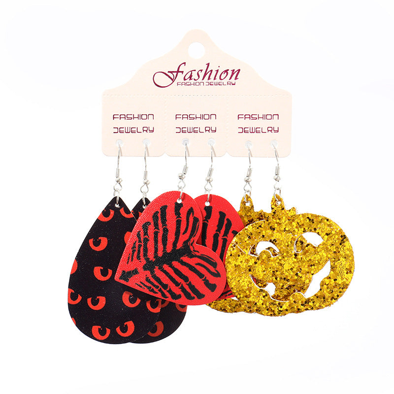 Teardrop Shape Halloween Theme Dangle Earrings - Teresa's Fashionista LLC