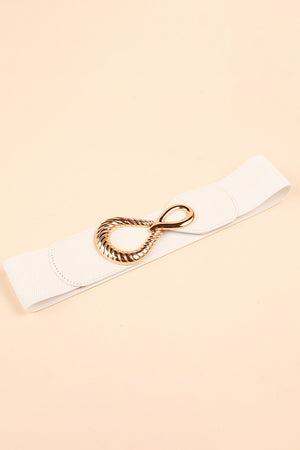 Ribbed Alloy Buckle Elastic Belt-Teresa's Fashionista LLC