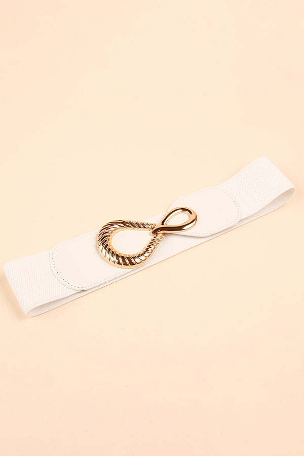 Ribbed Alloy Buckle Elastic Belt-Teresa's Fashionista LLC