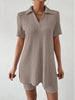 Johnny Collar Short Sleeve Top and Shorts Set-Teresa's Fashionista LLC