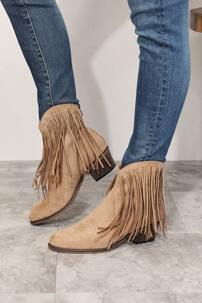 Legend Women's Fringe Cowboy Western Ankle Boots-Teresa&#39;s Fashionista LLC