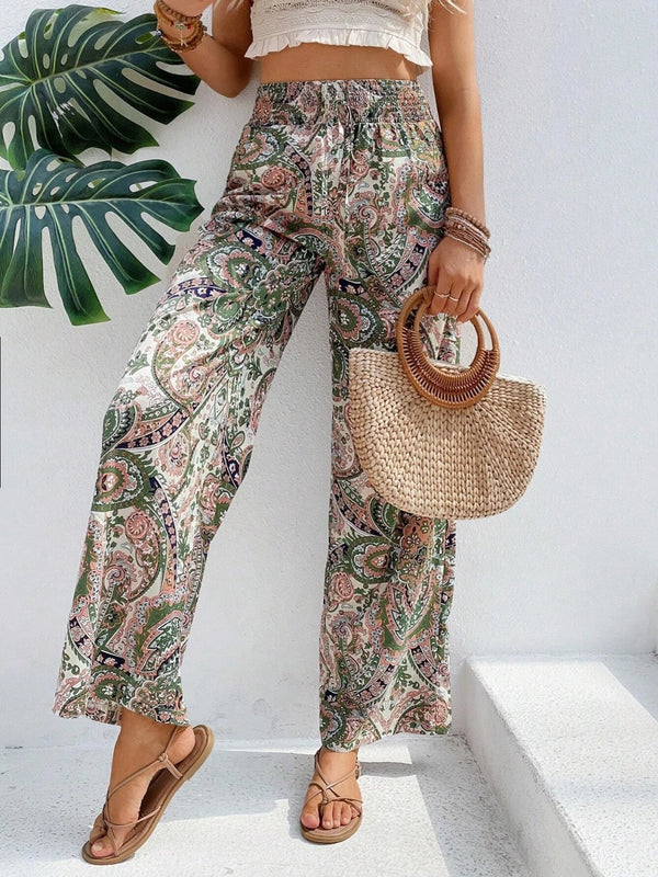 Printed Wide Leg Pants-Teresa's Fashionista LLC