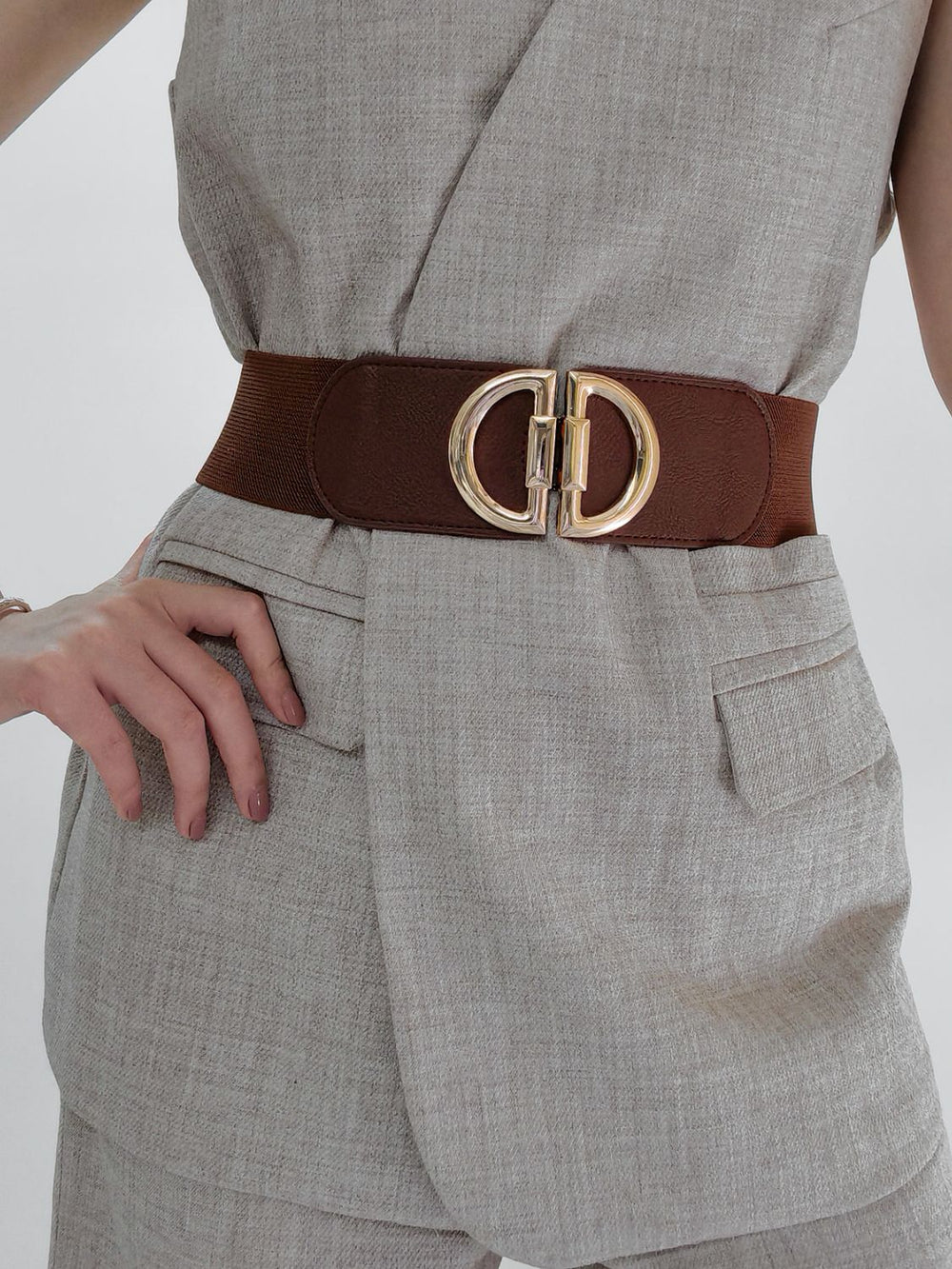 D Buckle Elastic Belt-Teresa's Fashionista LLC