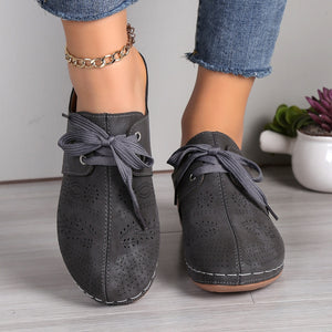 Lace-Up Round Toe Wedge Sandals-Teresa's Fashionista LLC