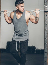 Men's Plus Size Round Neck Breathable Tank