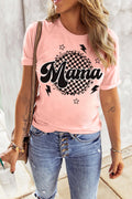 MAMA Round Neck Short Sleeve T-Shirt-Teresa's Fashionista LLC