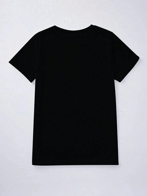 Heart Graphic Round Neck Short Sleeve T-Shirt-Teresa's Fashionista LLC