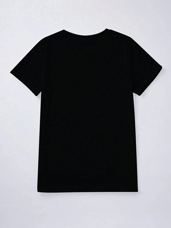 Heart Graphic Round Neck Short Sleeve T-Shirt-Teresa's Fashionista LLC
