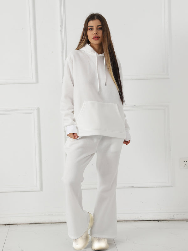 Women's Fashionable Casual Solid Color Long Sleeved Sweatshirt Set - Teresa's Fashionista LLC