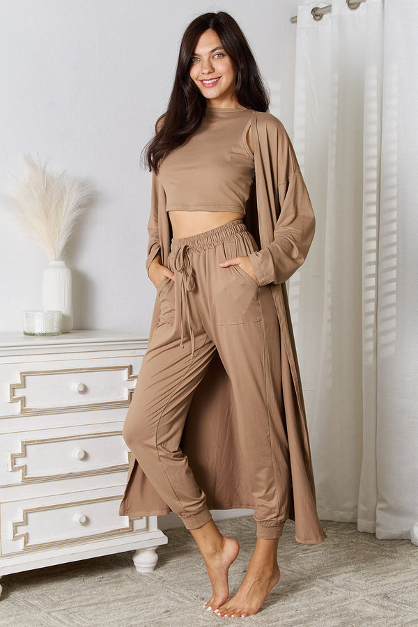 Tank, Pants, and Cardigan Set with Pockets-Teresa's Fashionista LLC