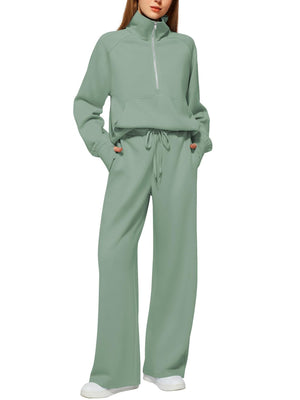Solid Color Long-sleeved Sweater Trousers Suit Women's Suit - Teresa's Fashionista LLC