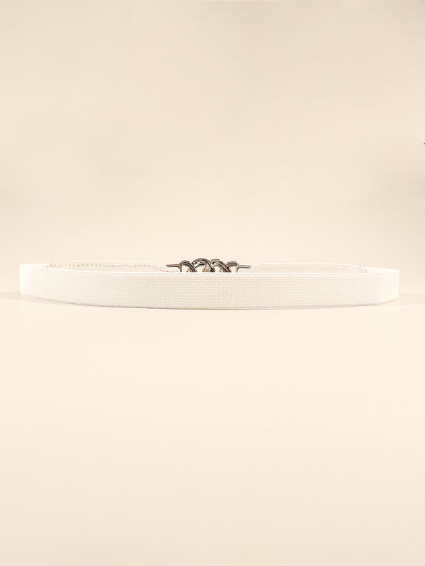 Zinc Alloy Buckle Elastic PU Belt-Teresa's Fashionista LLC