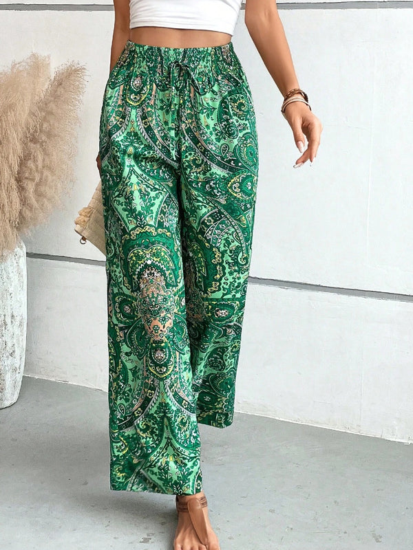 Printed Wide Leg Pants-Teresa's Fashionista LLC