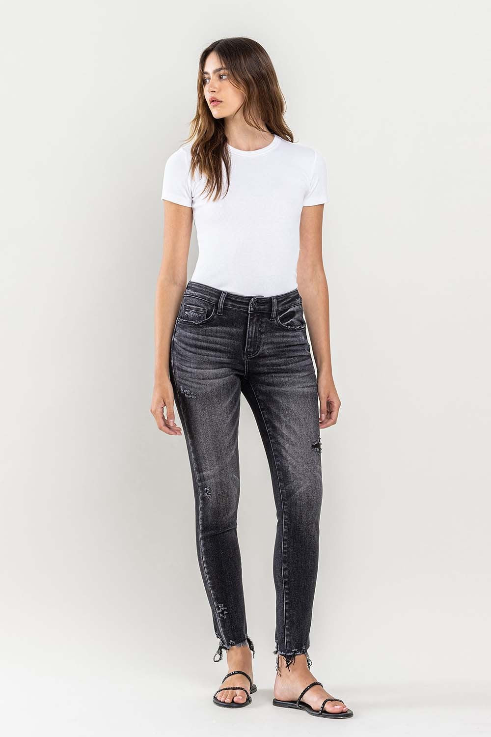Lovervet Raw Hem Cropped Skinny Jeans - Teresa's Fashionista LLC