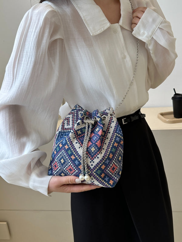 Printed Chain Bucket Bag-Teresa's Fashionista LLC