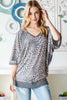 Heimish Full Size Leopard Contrast V-Neck Half Sleeve T-Shirt-Teresa's Fashionista LLC