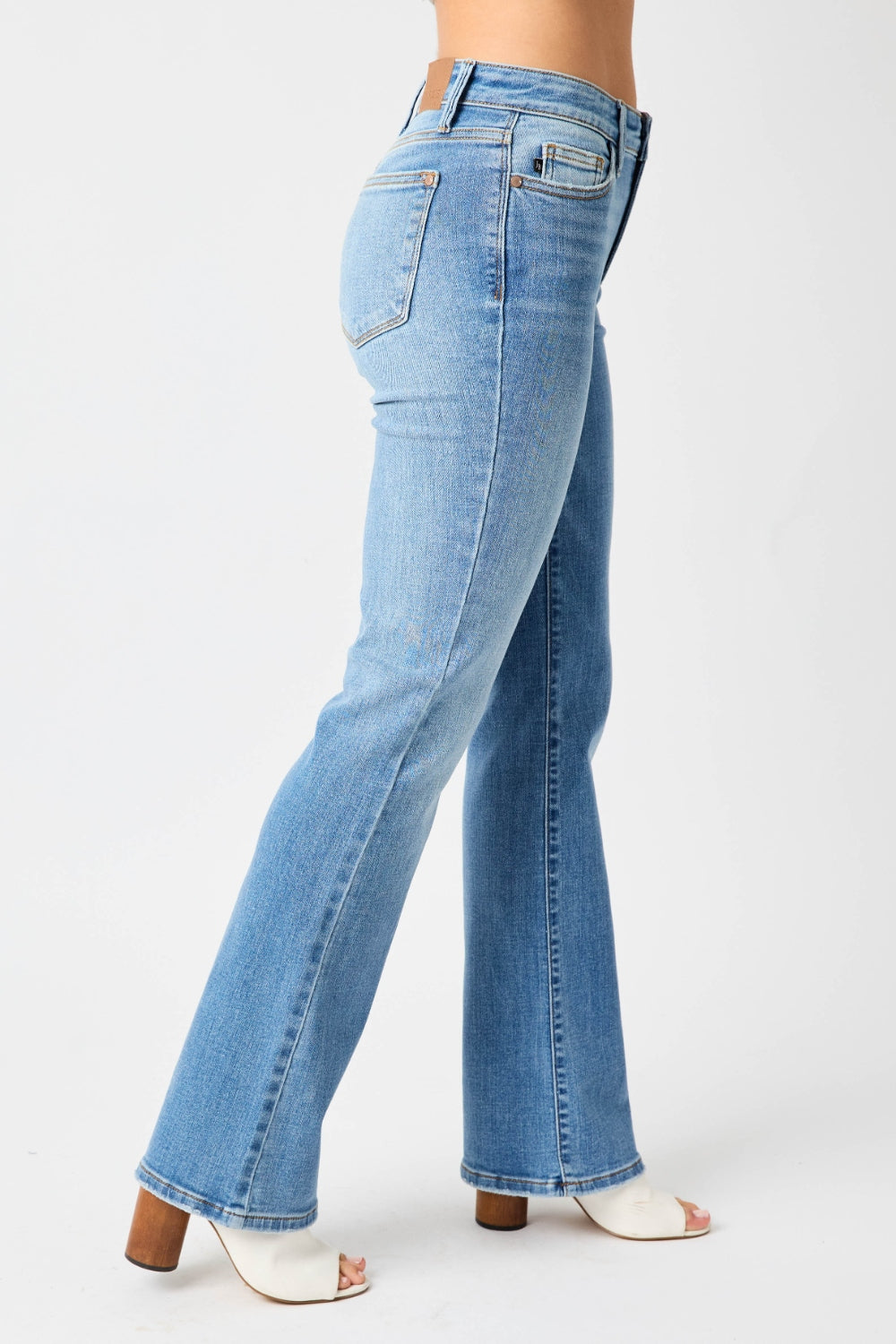 Judy Blue Full Size Mid-Rise Waist Straight Jeans - Teresa's Fashionista LLC