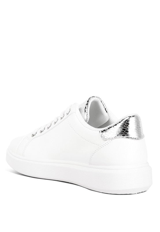 Claude Faux Leather Back Panel Detail Sneakers-Teresa&#39;s Fashionista LLC