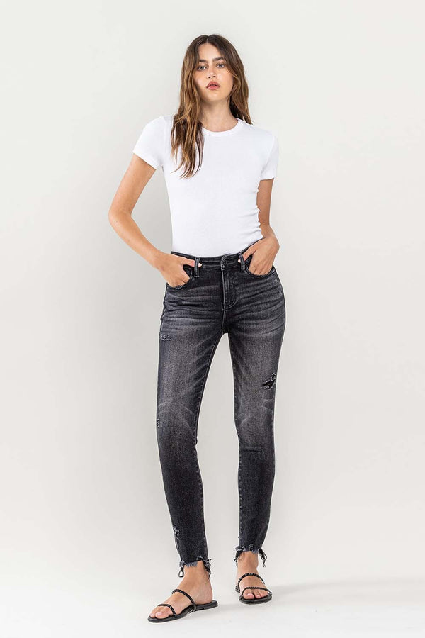 Lovervet Raw Hem Cropped Skinny Jeans - Teresa's Fashionista LLC