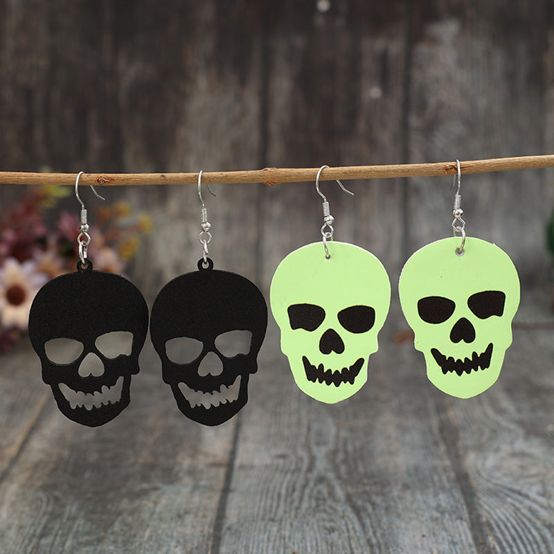 2 Piece PU Leather Skull Dangle Earrings - Teresa's Fashionista LLC