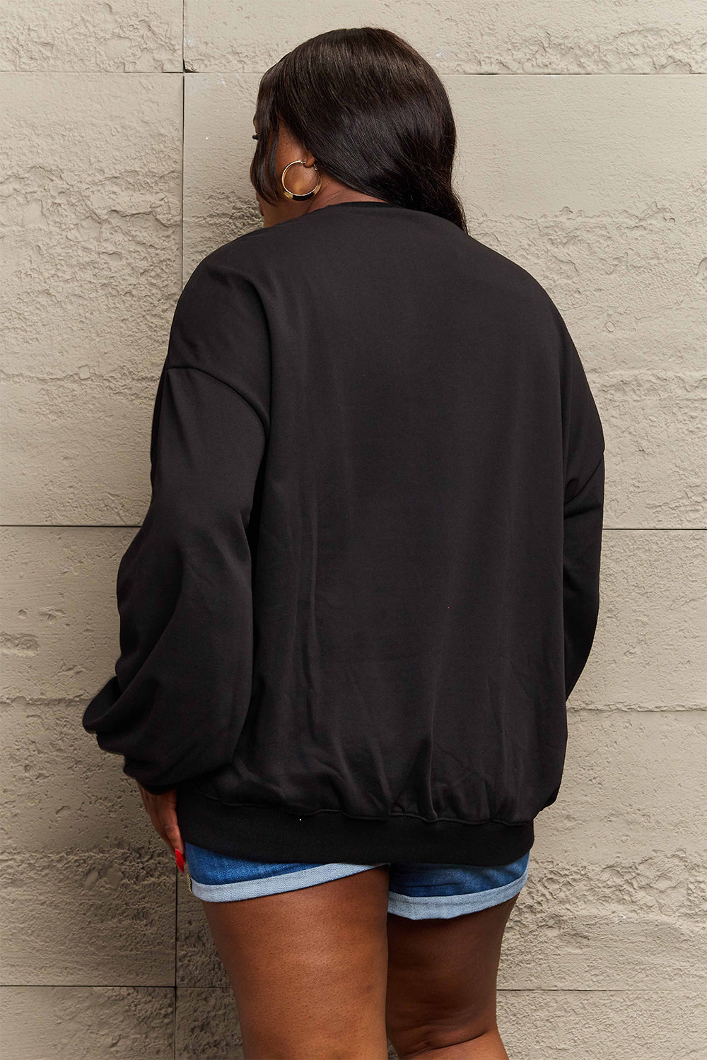 Simply Love Full Size Graphic Dropped Shoulder Sweatshirt - Teresa's Fashionista LLC