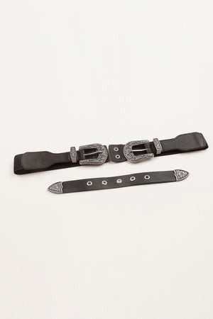 Symmetrical Zinc Alloy Buckle PU Leather Belt-Teresa's Fashionista LLC