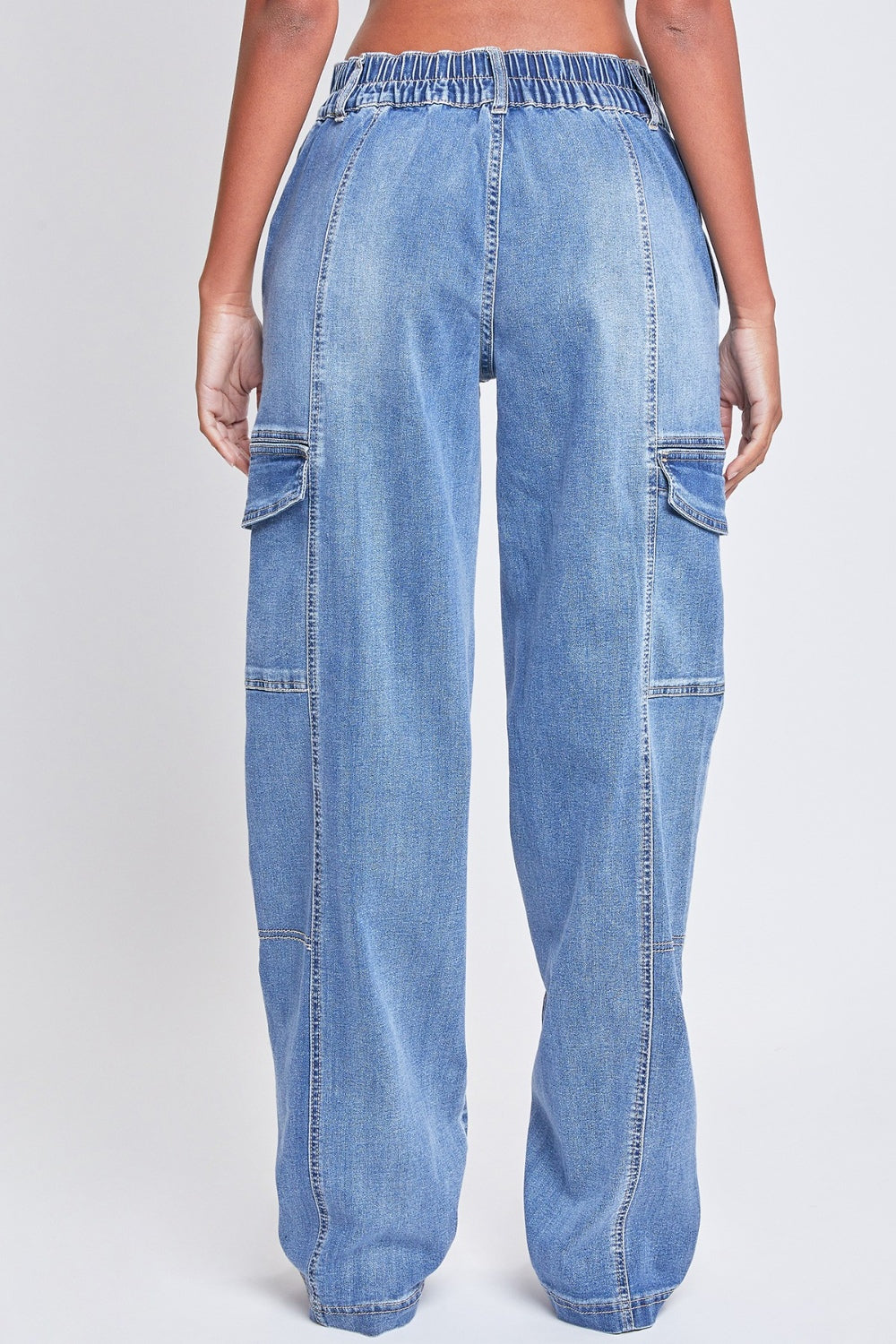 YMI Jeanswear High-Rise Straight Cargo Jeans-Teresa&#39;s Fashionista LLC